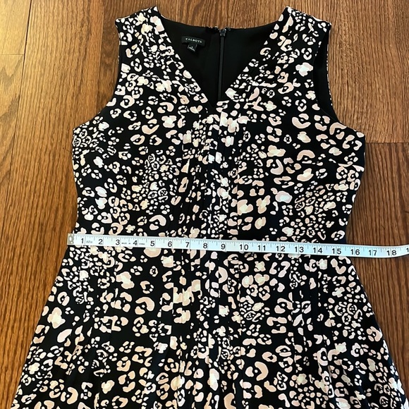TALBOTS animal / leopard print Fit and Flare dress pleated black pink size 4 - Picture 8 of 11